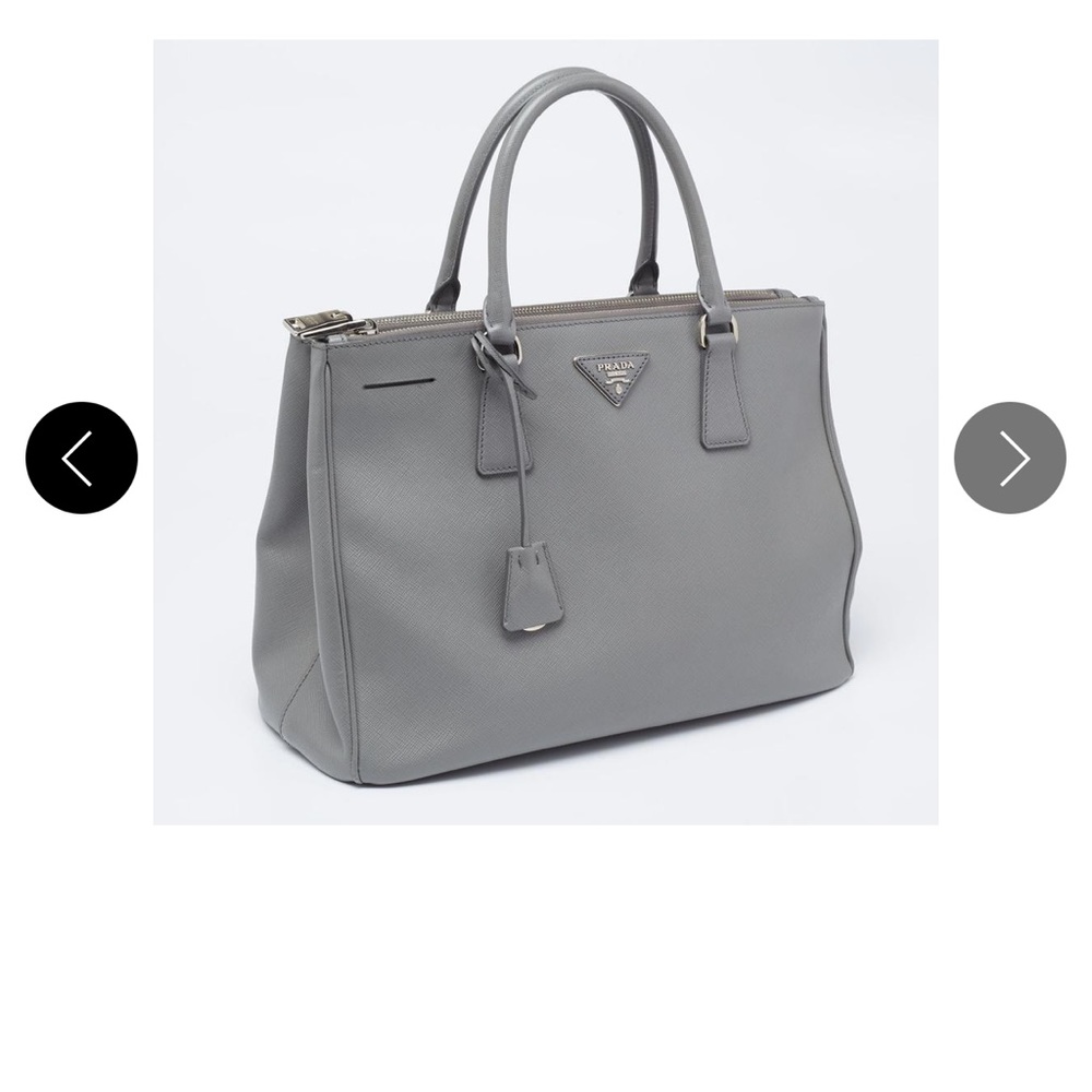Double Lux Prada Safffiano bag in grey